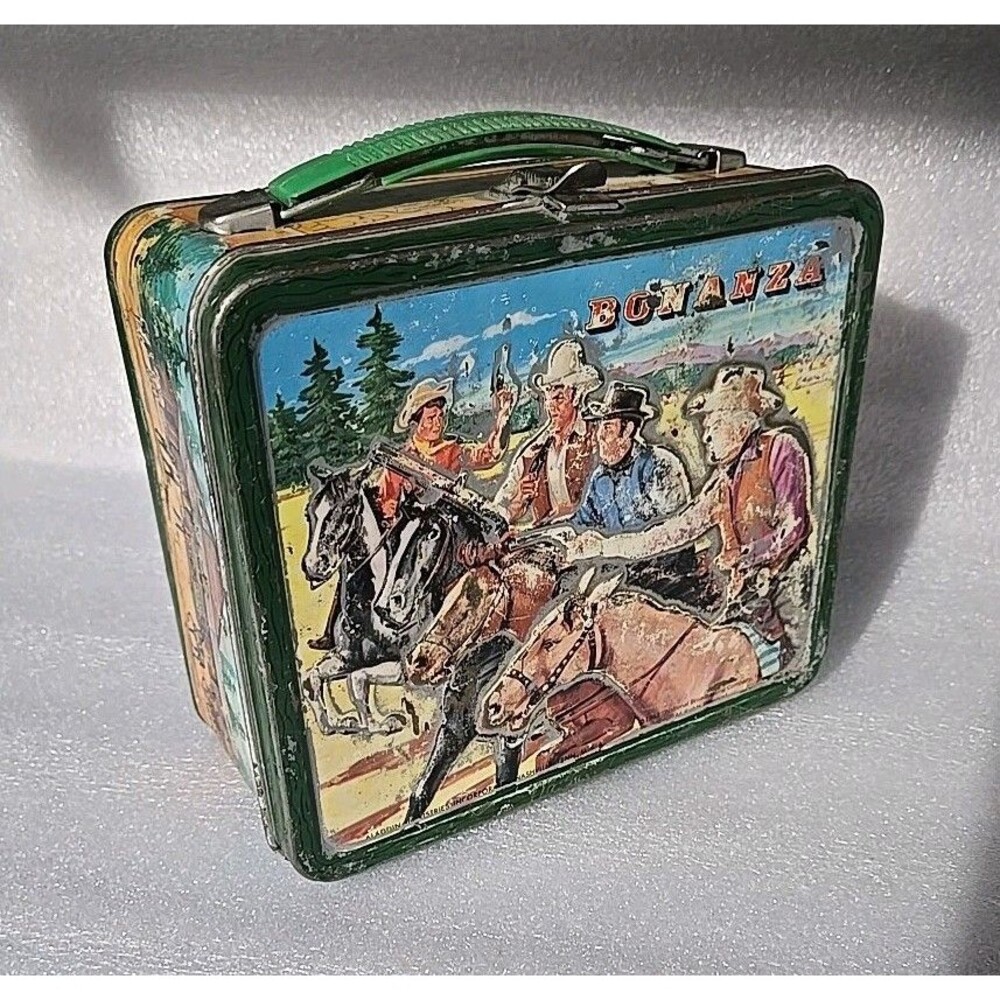 BONANZA Metal Lunch Box 1963 Western TV Series, No Aladdin Thermos